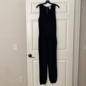 Halogen black jogger style tank jumpsuit